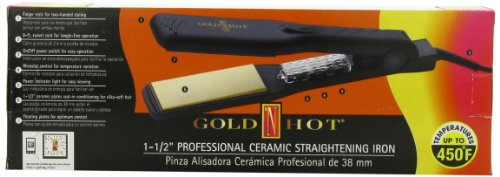 Gold 'N Hot Professional Ceramic Straightening Iron, 1-1/2 Inch