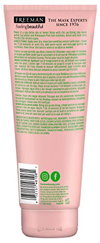 Freeman Rejuvenating Clay Facial Mask, Purifying, Exfoliating, and Detoxifying Beauty Face Mask, 6 oz,