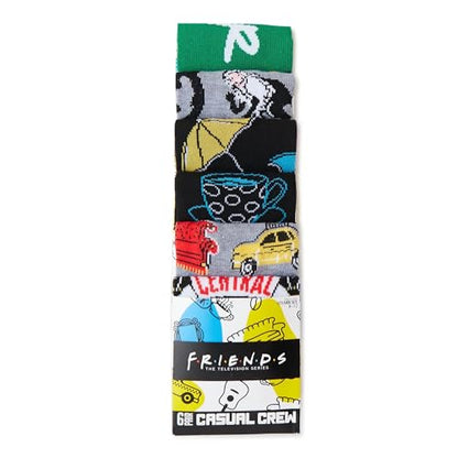 Hyp Friends TV Show Mens and Womens Novelty Socks - 6 Pack Casual Crew Socks Set, Shoe Size 8-12