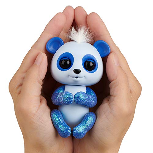 WowWee Fingerlings Glitter Panda - Archie (Blue) - Interactive Collectible Baby Pet