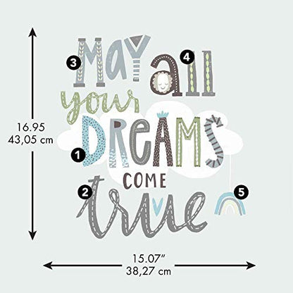 RoomMates RMK4669SCS Dreams Come True Inspirational Quote Peel and Stick Wall Decals