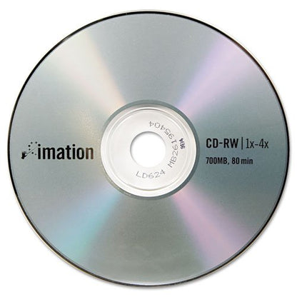 CD-RW Discs, 700MB/80min, 4X, w/Slim Jewel Cases, Silver, 10/Pack