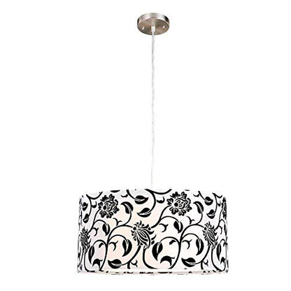 Portfolio 18-in W Brushed Nickel Pendant Light with Fabric Shade Item# 320643 Model#GYE7991A UPC#725916104238