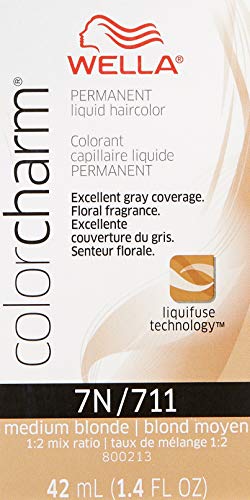 Wella Color Charm Permanent Liquid Hair Color for Gray Coverage Liquid 7N/711 Medium Blonde