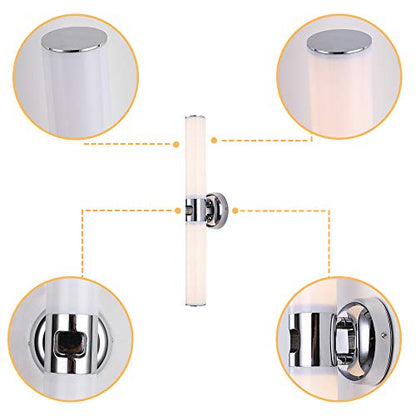 Trend RUNNLY Wall Lamp Sconce Light Bathroom Vanity Lighting, Chrome with Opal Acrylic Shade