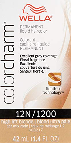 Wella Color Charm Permanent Liquid Hair Color for Gray Coverage Liquid 1200/12N Blonde, 1.42 Fl Oz