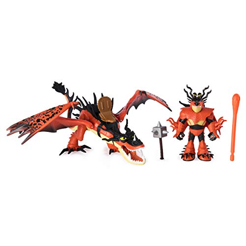 Dreamworks Dragons, Hookfang and Snotlout, Dragon with Armored Viking Figure, for Kids Aged 4 and Up