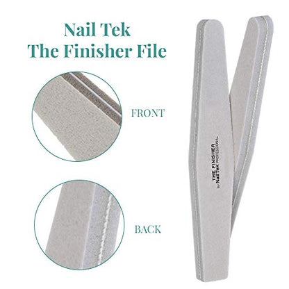 Nail Tek The Finisher File, Professional Double-sided 240/400 Grit Nail File to Shape and Smooth Acrylic, Gel, and Natural Nails, Nail Polish Remover, Must-Have Manicure and Pedicure Kit Tool, 6 Pack