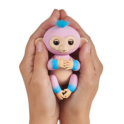 WowWee Fingerlings 2Tone Monkey - Candi (Pink with Blue Accents) - Interactive Baby Pet (3722)