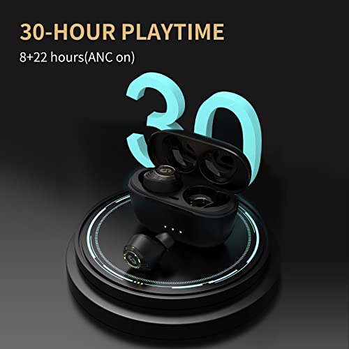 SuperEQ Wireless Earbuds Hybrid Active Noise Cancelling, Q2 Pro True Wireless Bluetooth Earbuds with Transparency Mode, 4 Mics Clear Calls, Touch Control, 30H Play Time, IPX5 Waterproof, 12mm Driver