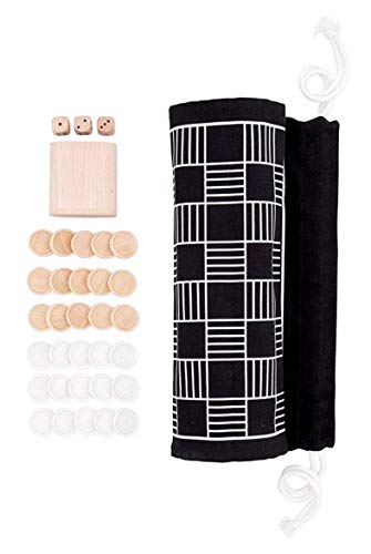 West Emory 811067011966 Backgammon/ Checkers Board Game Travel Set, Black, White