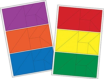 Barker Creek Learning Magnets, Tangrams, Magnetic Manipulatives Strengthen Math, Spatial Relationship, Patterning, Geometry, Problem Solving Skills…and More! 42 Magnets per Set (2305)