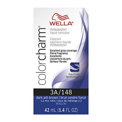 Wella Color Charm Permanent Liquid Hair Color for Gray Coverage 3A Dark Ash Brown