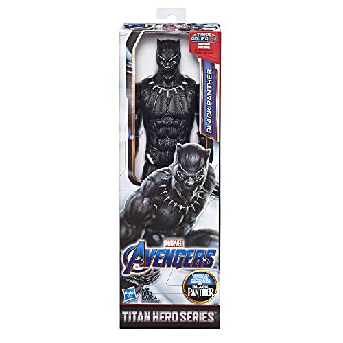 Avengers Marvel Endgame Titan Hero Series Black Panther 12" Action Figure, Brown/A