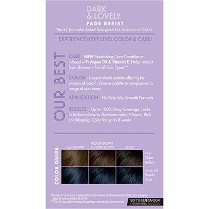 Dark and Lovely Fade Resist Rich Conditioning Hair Color, Brilliant Shine with Argan Oil and Vitamin E, Midnight Blue