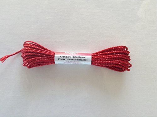 Needloft Craft Cord, 1 skein, Metallic Red, 10 Yards