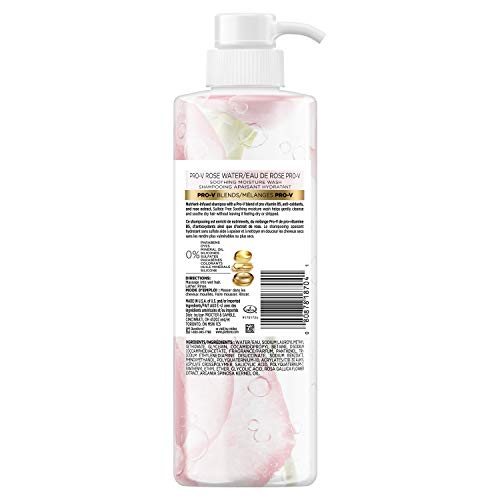 Pantene, Shampoo, Sulfate, Paraben and Dye Free, Pro-V Blends, Soothing Rose Water, 17.9 fl oz