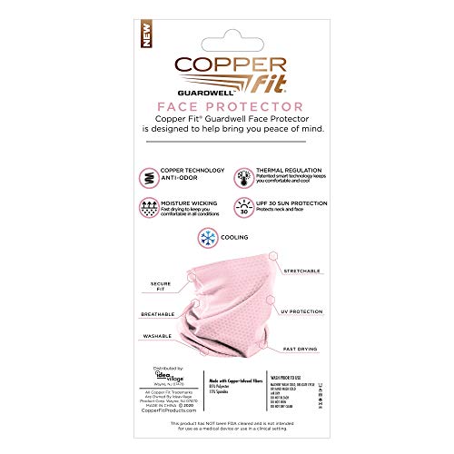 Copper Fit Baby Girls' Big Guardwell Face Cover and Neck Gaiter, Pink, Youth