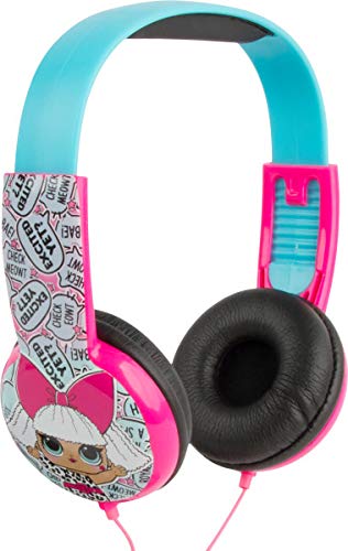 L.O.L. Surprise! Kids Safe Over The Ear Headphones HP2-03136 | Kids Headphones, Volume Limiter for Developing Ears, 3.5MM Stereo Jack, white/black Recommended for Ages 3-9, by Sakar