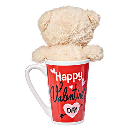 Teddy Bear Plush in a Valentines Latte Mug