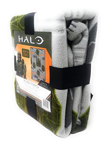 Halo Infinite Throw Blankets 40 x 50 inches Grey Plush Throw Soft and Cozy Gamer Blanket Great Gift or Travel Blanket