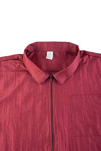 Betty Dain Nylon Barber Jacket, Short-Sleeves,  Burgundy, XL