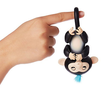 Fingerlings - Interactive Baby Monkey - Finn (Black with Blue Hair) By WowWee