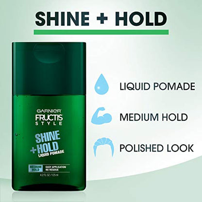 Garnier Hair Care Fructis Style Shine and Hold Liquid Hair Pomade for Men No Drying Alcohol, 4.2 Fluid Ounce