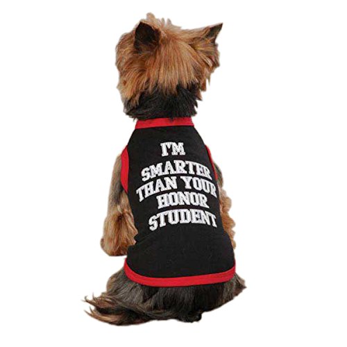 Zack & Zoey UM3130 10 17 Honor Student Tank for Dogs, X-Small, Black