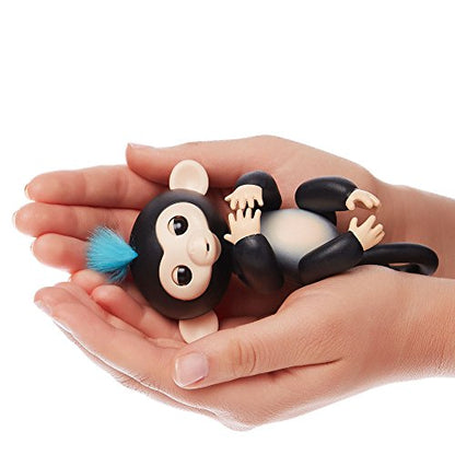 Fingerlings - Interactive Baby Monkey - Finn (Black with Blue Hair) By WowWee