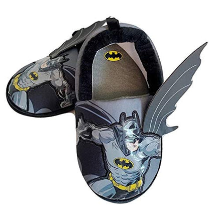 BBC International Toddler Boys Batman Winged Slippers Size 7/8 Grey