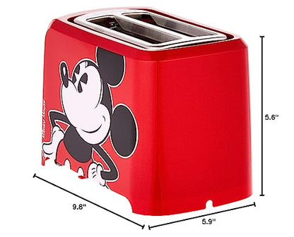 Disney DCM-21 Mickey Mouse 2 Slice Toaster, Red/Black, 1