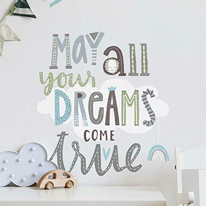 RoomMates RMK4669SCS Dreams Come True Inspirational Quote Peel and Stick Wall Decals