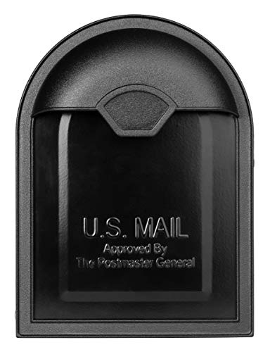 Architectural Mailboxes 8830B-10 Winston Nickel Flag Post Mount Mailbox, Medium, Black