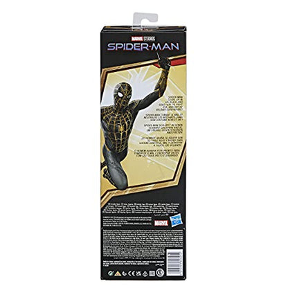 Spider-Man Marvel Titan Hero Series 12-Inch Black and Gold Suit Action Figure Toy, Inspired Movie, for Kids Ages 4 and Up