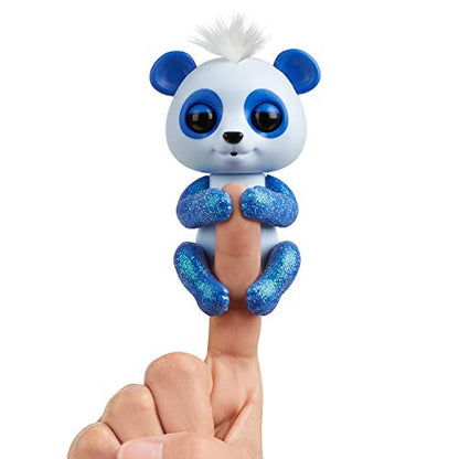 WowWee Fingerlings Glitter Panda - Archie (Blue) - Interactive Collectible Baby Pet