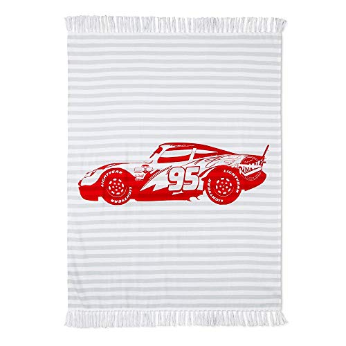 Disney Cars Lightning McQueen Woven Gray Throw Blanket (50"x60")