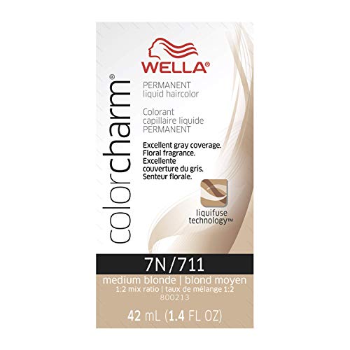 Wella Color Charm Permanent Liquid Hair Color for Gray Coverage Liquid 7N/711 Medium Blonde