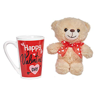 Teddy Bear Plush in a Valentines Latte Mug