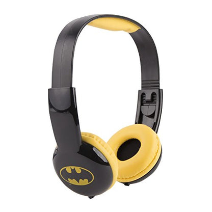 Batman Kids Safe Over The Ear Headphones HP2-03082 | Kids Headphones, Volume Limiter for Developing Ears, 3.5MM Stereo Jack, Recommended for Ages 3-9, by Sakar