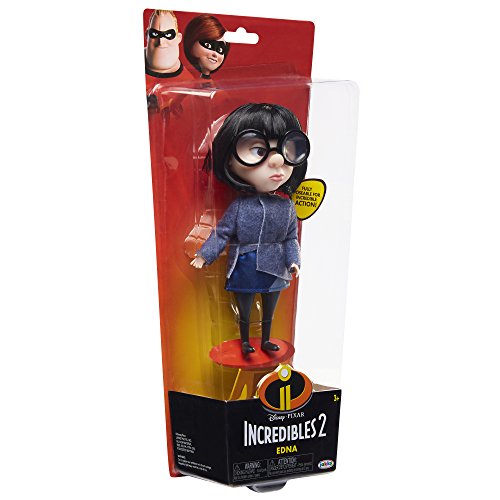 The Incredibles 2 Edna Action Figure Doll in Deluxe Blue Costume and Glasses