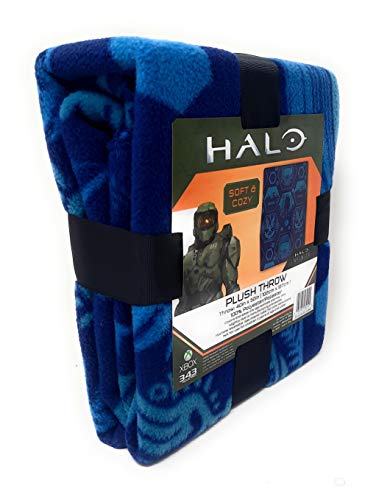 5B Halo Infinite Throw Blankets 40 x 50 inches Blue Plush Throw Soft and Cozy Gamer Blanket Great Gift or Travel Blanket