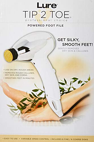 J D beauty professional Tip2Toe Electric Callus Remover, White & Silver