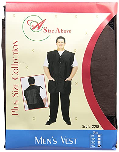 A Size Above Big & Tall Vented Mesh Back Barber Vest, Chocolate Brown, 4X