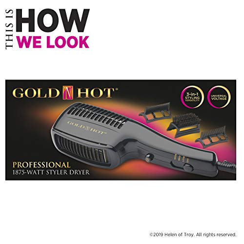 Gold N Hot Professional 1875W Styler Hair Dryer, Black