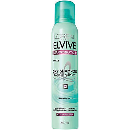 L'Oréal Paris Elvive Extraordinary Clay Dry Shampoo, 4 oz. (Packaging May Vary)