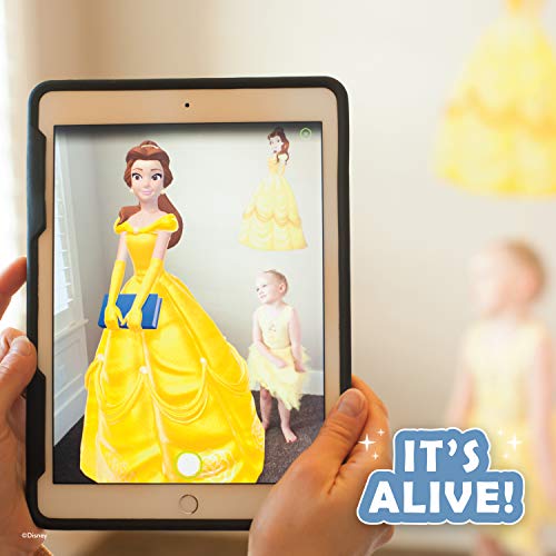 Disney Princess Wall Decals - Belle Beauty and The Beast Stickers Wall Decals with 3D Augmented Reality Interaction - Princess Wall Decals for Girls Bedroom - Measures 18" Wide and 30" Tall