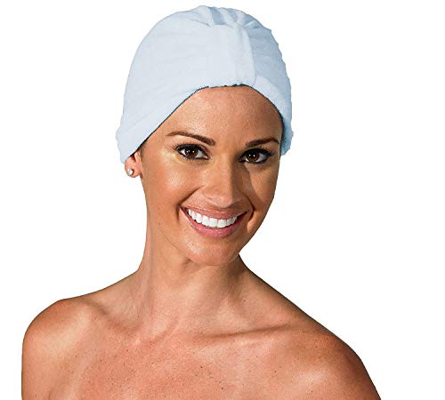 Betty Dain Stretch Terry Cloth Turban, Blue