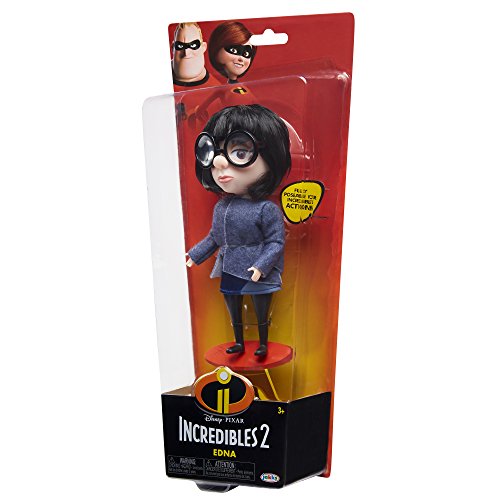 The Incredibles 2 Edna Action Figure Doll in Deluxe Blue Costume and Glasses