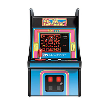 My Arcade Micro Player Mini Arcade Machine: Ms. Pac-Man Video Game, Fully Playable, 6.75 Inch Collectible, Color Display, Speaker, Volume Buttons, Headphone Jack - Electronic Games